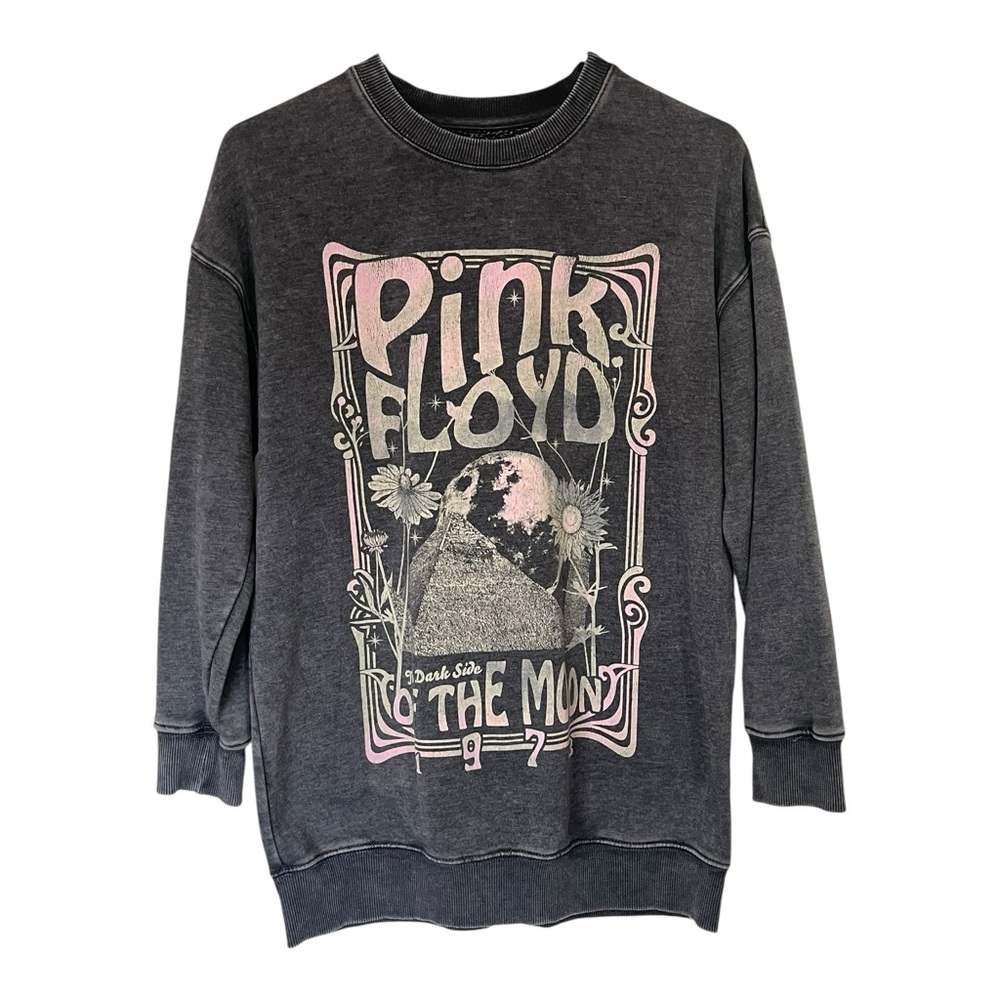 Pink Floyd Dark Side of the Moon Sweatshirt XL Fleece Black Faded Wash Retro